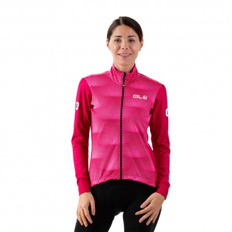 Ale' Solid Sharp Rosa Fluo - Giacca Ciclismo Donna