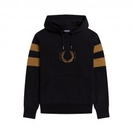 Fred Perry Felpa Logo Maniche Bicolore Nero Uomo