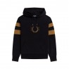 Fred Perry Felpa Logo Maniche Bicolore Nero Uomo