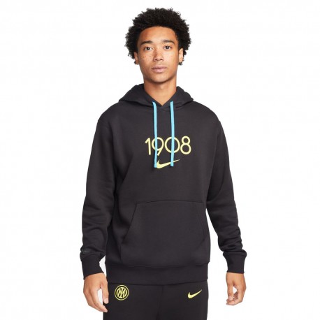 Nike Felpa Calcio Inter Club Pobb Nero Giallo Uomo