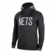 Nike Felpa Nba Nets Shwtm Fz Nero Bianco Uomo