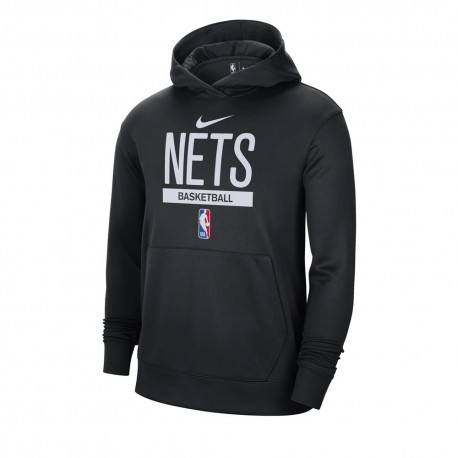 Nike Felpa Nba Nets Spotlight Nero Bianco Uomo