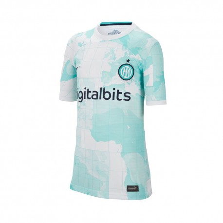 Nike Maglia Maniche Corte Inter Away 22/23 Bianco Blu Bambino