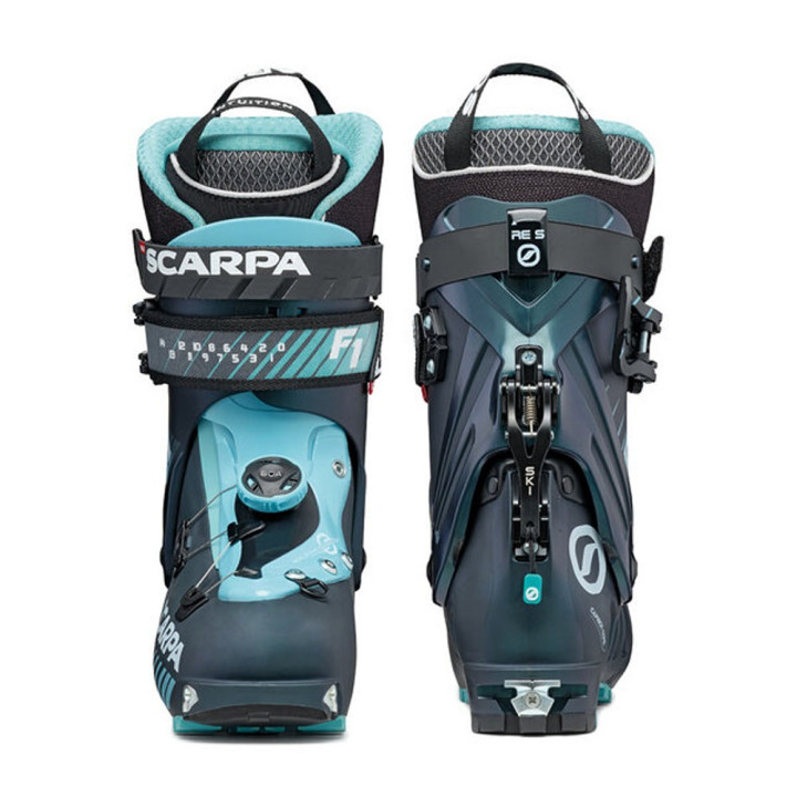 Scarpa F1 Anthracite-Aqua - Scarponi Sci Alpinismo Donna