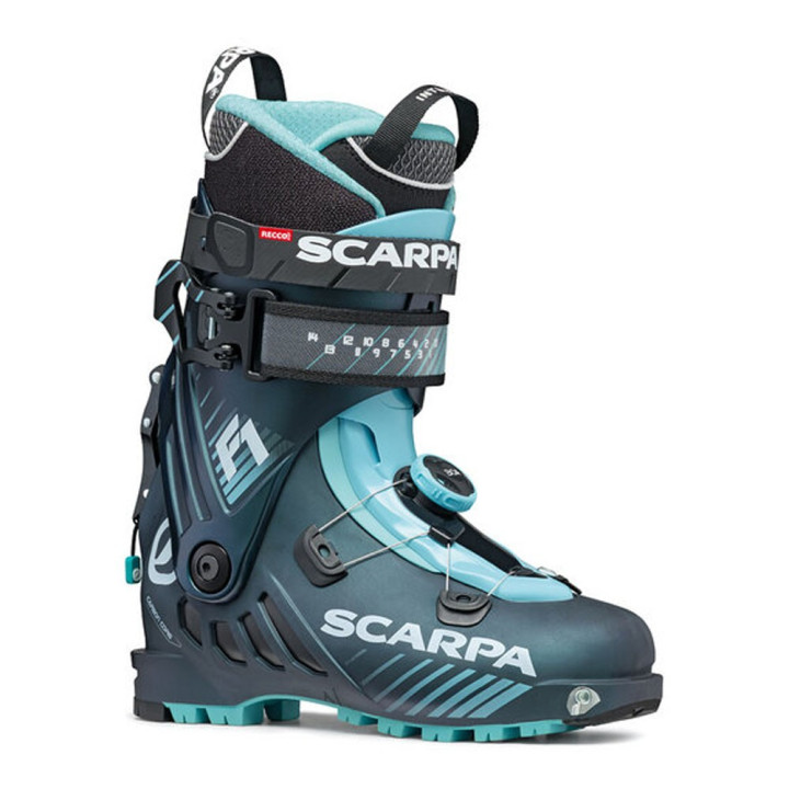 Scarpa F1 Anthracite-Aqua - Scarponi Sci Alpinismo Donna