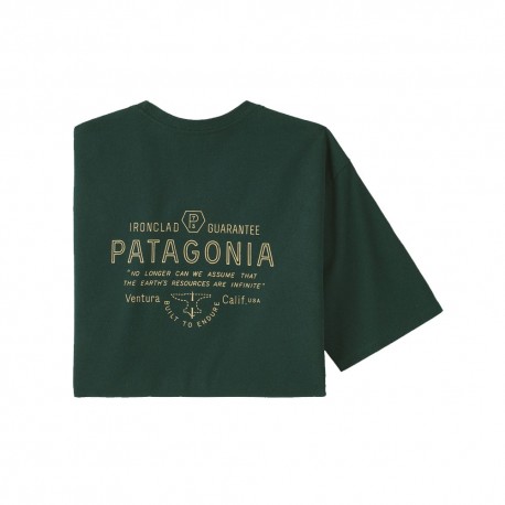 Patagonia T-Shirt Trekking Forge Mark Responsabili-Tee Pinyon Verde Uomo