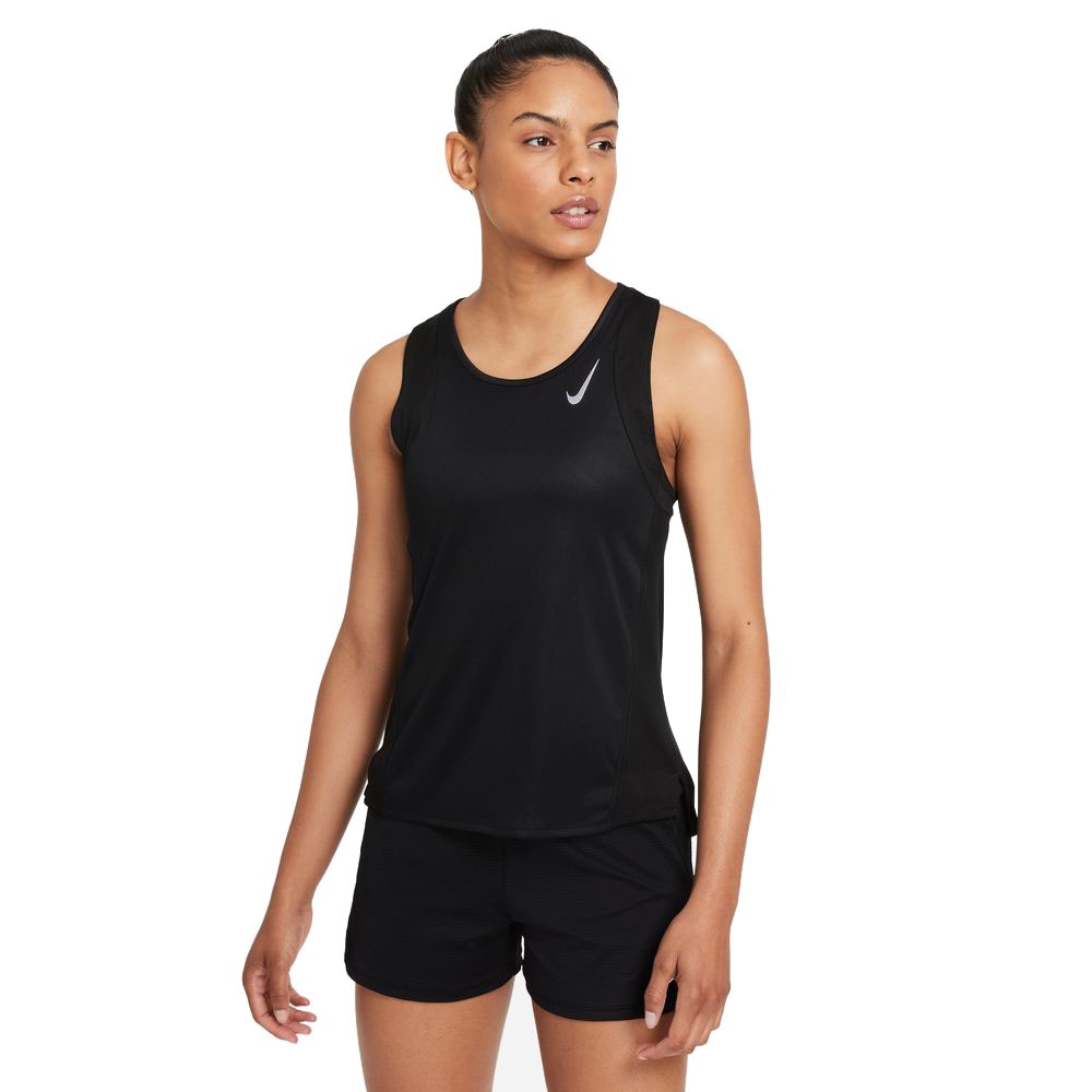 Nike Canotta Running Df Race Nero Reflective Argento Donna L