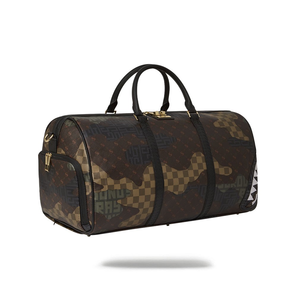 Borsone Vintage Impermeabile 54x32x25 Cm - Tela Cerata E Pelle - Scomparto Scarpe Separato - Foto 6