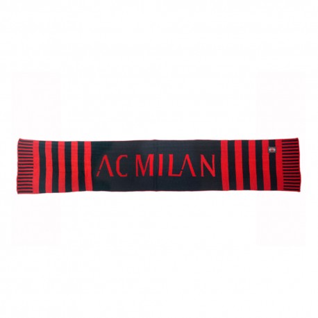 Imma Sciarpa Calcio Milan Logo Nero Rosso Uomo