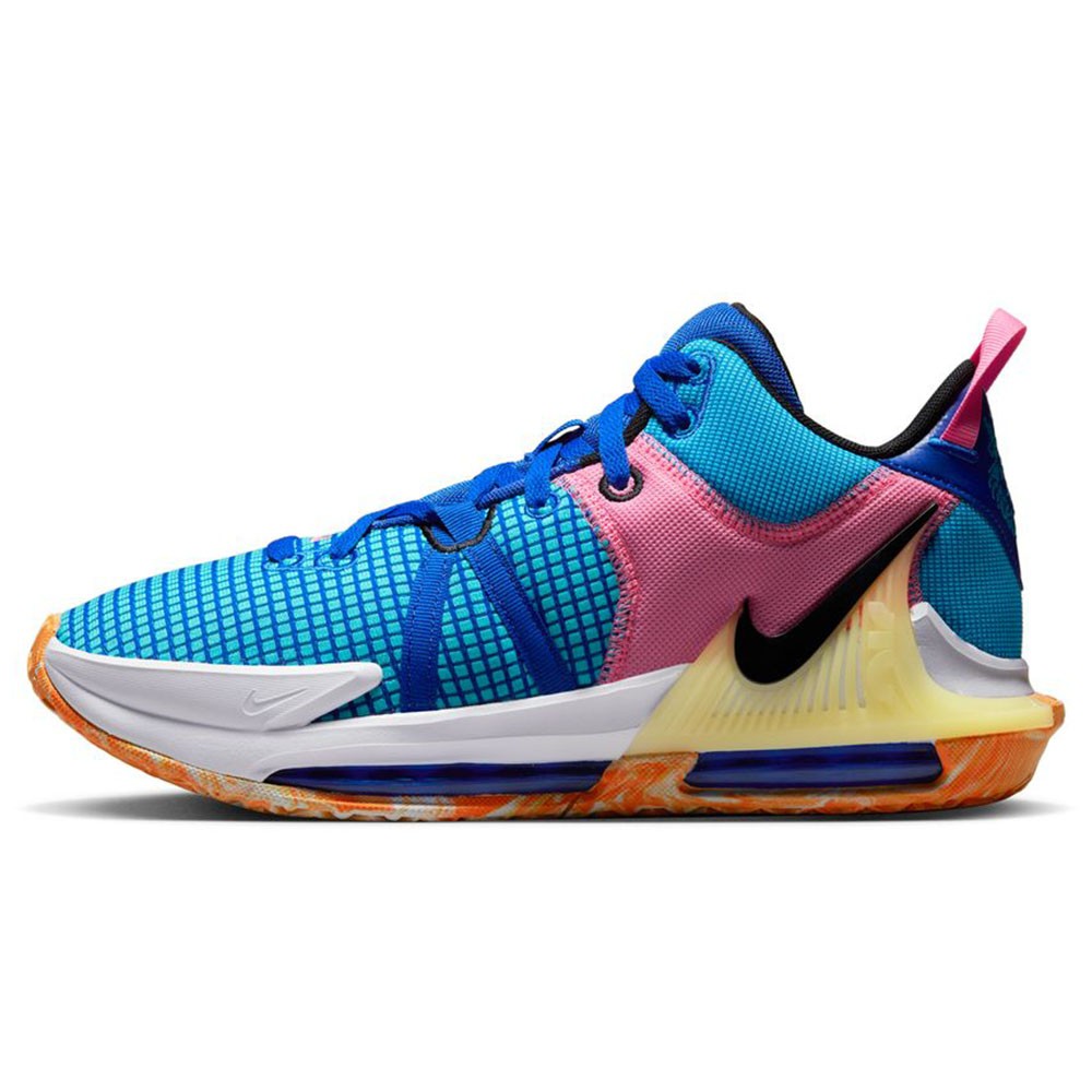 Nike Lebron Witness 7 Azzurro Fucsia Arancio Scarpe Basket Uomo