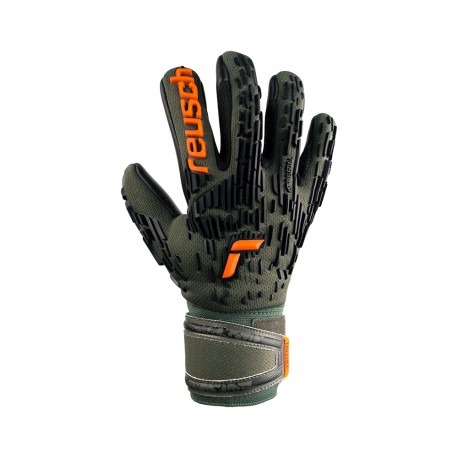 Reusch Guanti Calcio Attrakt Freegel Silver Nero Arancio Bambino