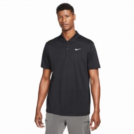 Nike Polo Tennis Mm Df Solid Nero Bianco Uomo