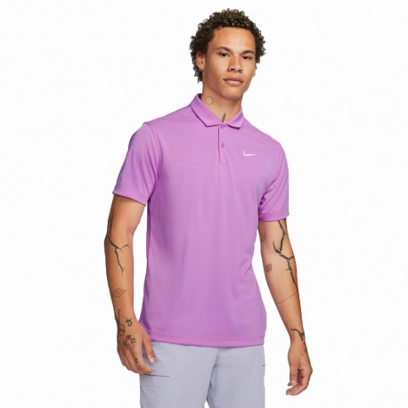 Nike T-Shirt Tennis Solid Rush Fuchsia Bianco Uomo