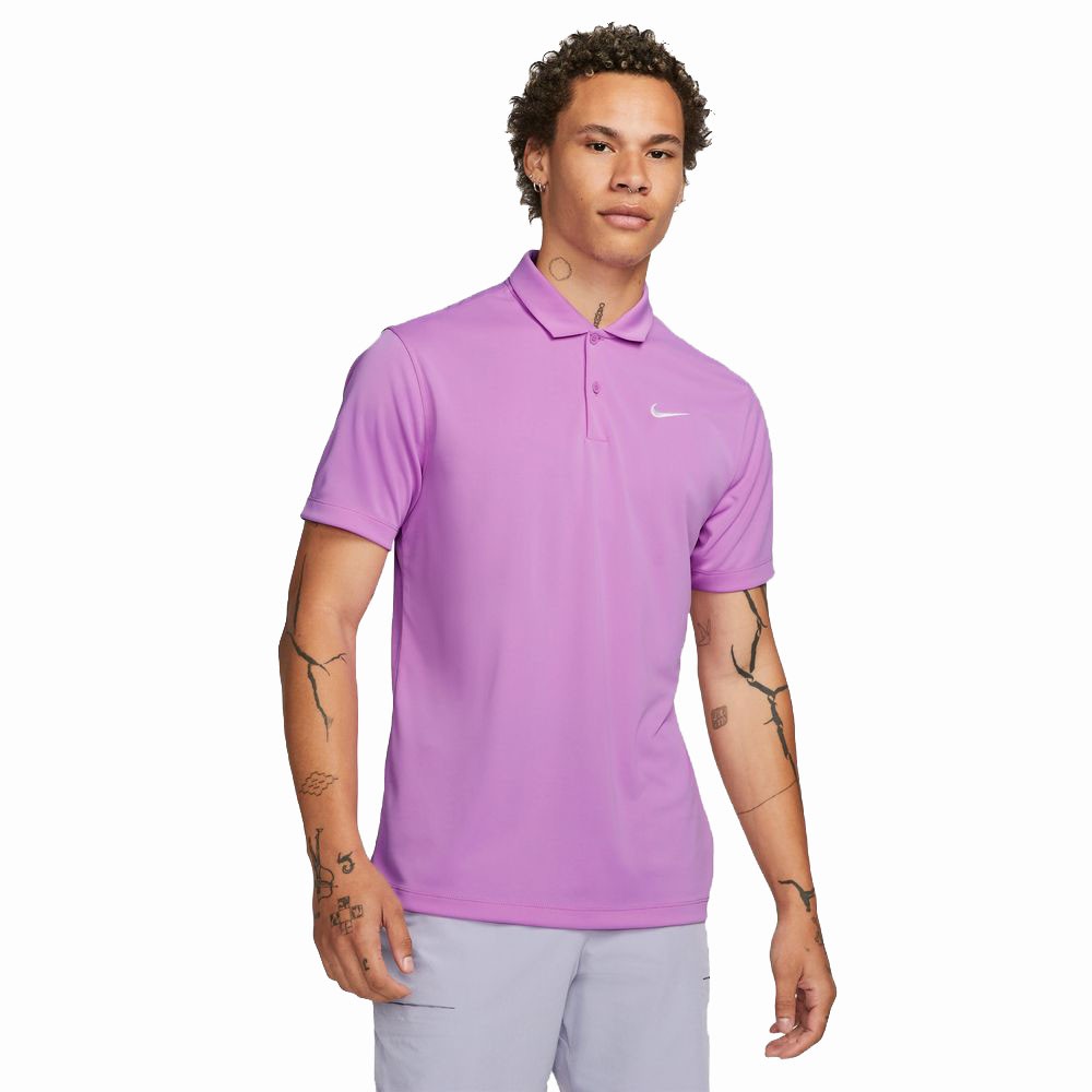 Nike Polo Tennis Solid Fucsia Bianco Uomo S