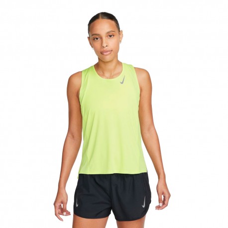 Nike Canotta Running Df Race Lt Lemon Twist Reflective Argento Donna