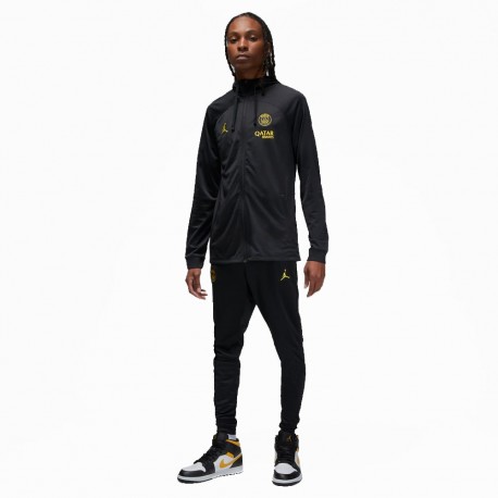 Nike Tuta Calcio Psg Con Cappuccio 4Th Jordan Nero Giallo Uomo