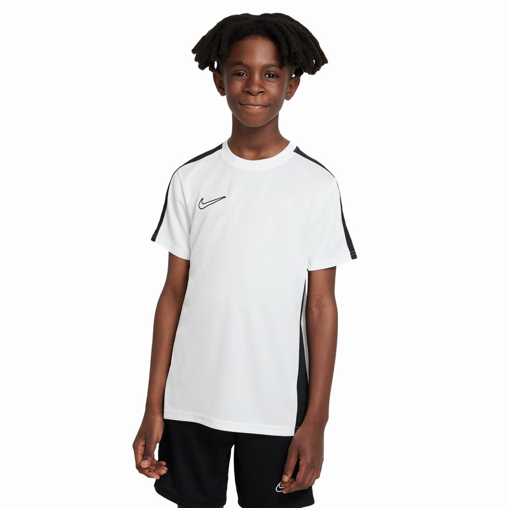 Image of Nike Maglia Maniche Corte Academy23 Bianco Nero Bambino XL