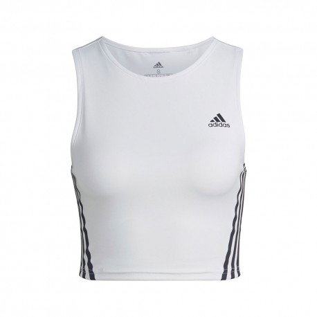 ADIDAS Crop Top Running Icons Bianco Donna