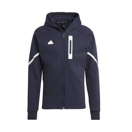 ADIDAS Felpa Palestra Con Cerniera Con Cappuccio Gameday Blu Uomo