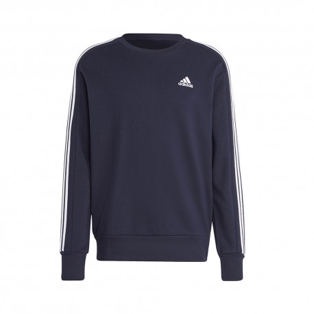 ADIDAS Felpa Palestra Girocollo Tristripe Grigio Uomo