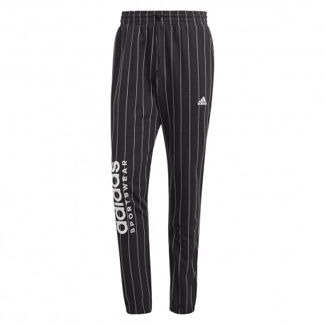 ADIDAS Pantaloni Con Polsino Logo Righe Nero Uomo