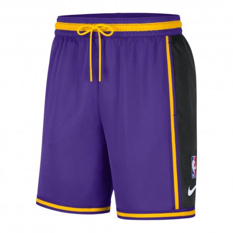 Nike Pantaloncini Basket Nba Lakers Pregm Viola Giallo Uomo