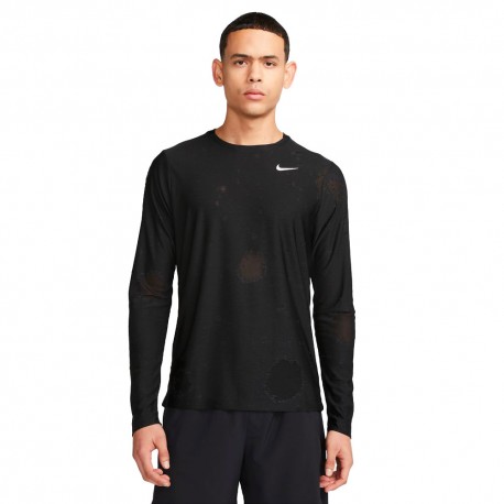 Nike Maglietta Palestra Manica Lunga Top Dye Nero Uomo