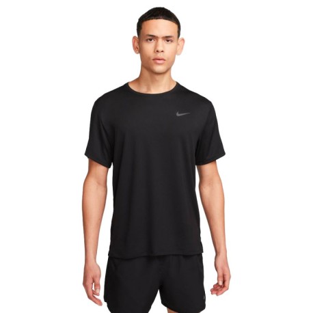 Nike Maglia Running Mezze Maniche Df Miler Nero Reflective Argento Uomo