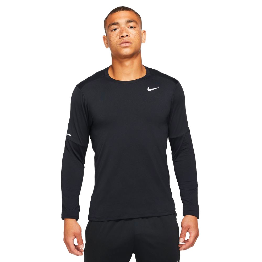 Nike Maglia Running Ml Df Element Crew Nero Reflective Argento Uomo XL