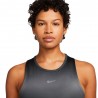 Nike Crop Top Running Df Swoosh Nero Reflective Argento Donna