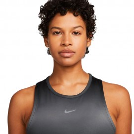 Nike Crop Top Running Df Swoosh Nero Reflective Argento Donna