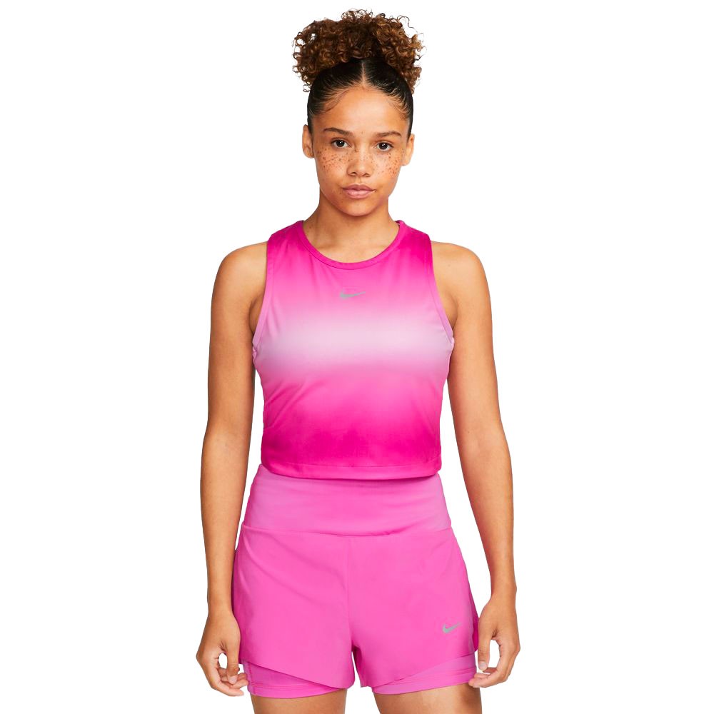 Image of Nike Crop Top Running Df Swoosh Active Fuchsia Reflective Silv Er Donna XS
