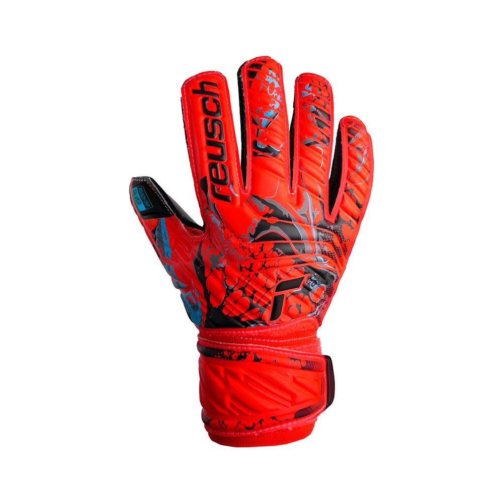 Reusch Guanti Calcio Attrakt Silver Rosso Nero Bambino 7 / 19 cm