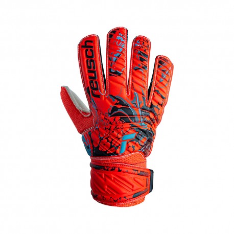 Reusch Guanti Calcio Attrakt Solid Rosso Nero Bambino