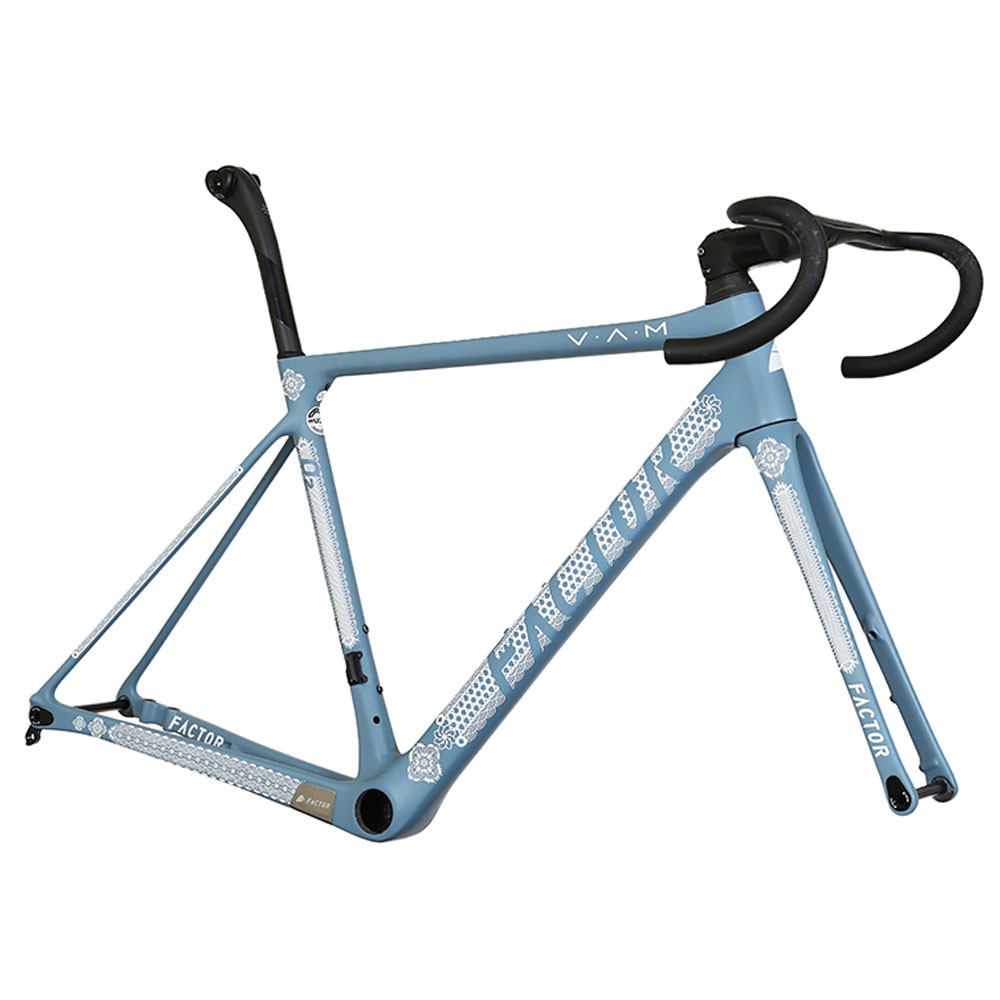 Image of Factor O2 Vam 54 Azzurro Decor - Kit Telaio Bici Da Corsa 54