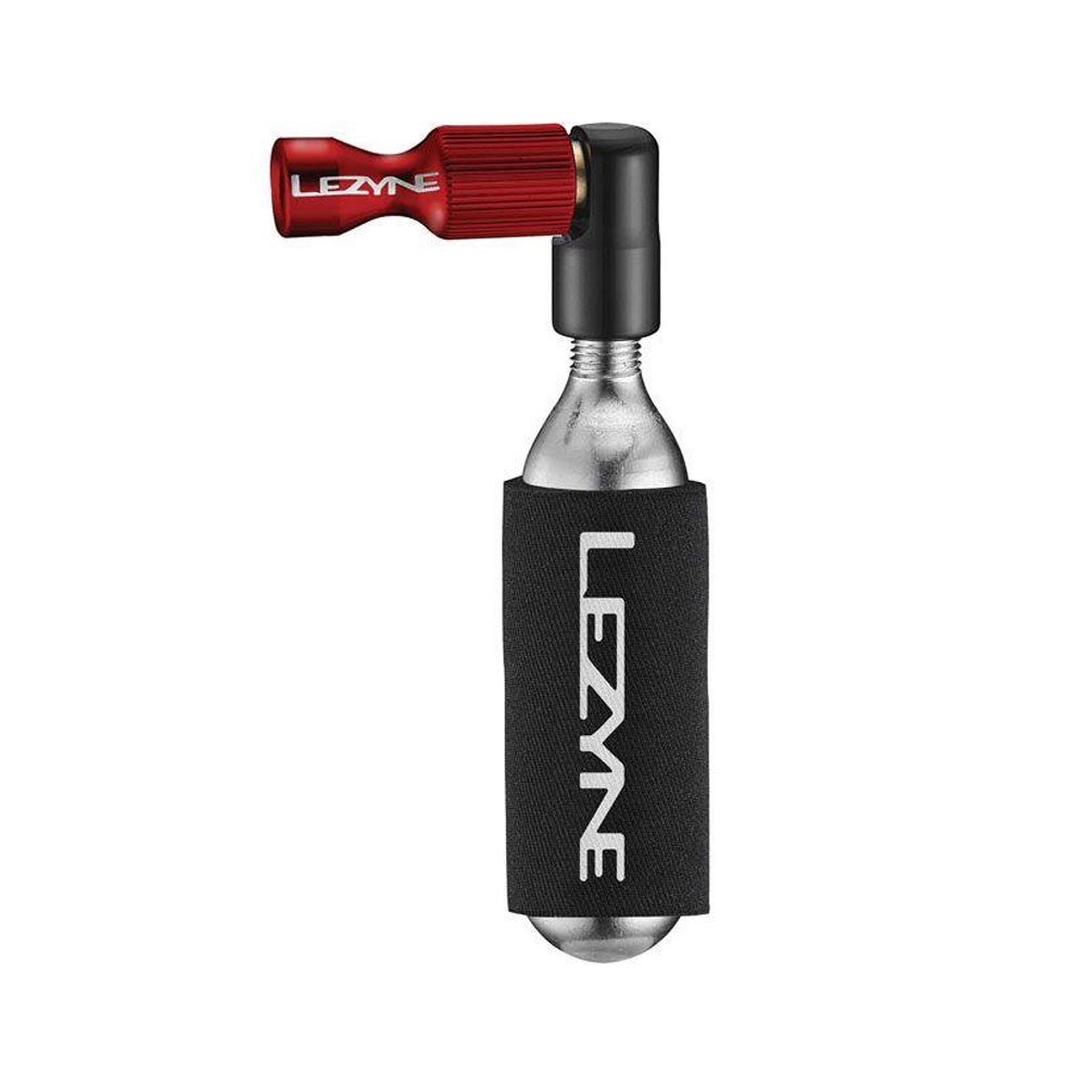 Lezyne Kit Gonfiaggio Bici Erogatore CO2 Trigger + Bomboletta 16GR Nero Rosso TU