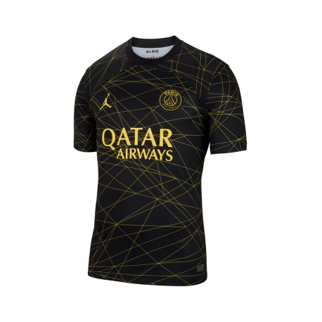 Nike Maglia Maniche Corte Psg 4Th 22 23 Nero Giallo Uomo