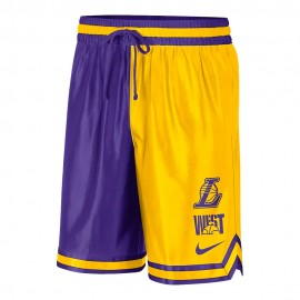 Nike Pantaloncini Basket Nba Lakers Dna Cts Gx Viola Giallo Uomo