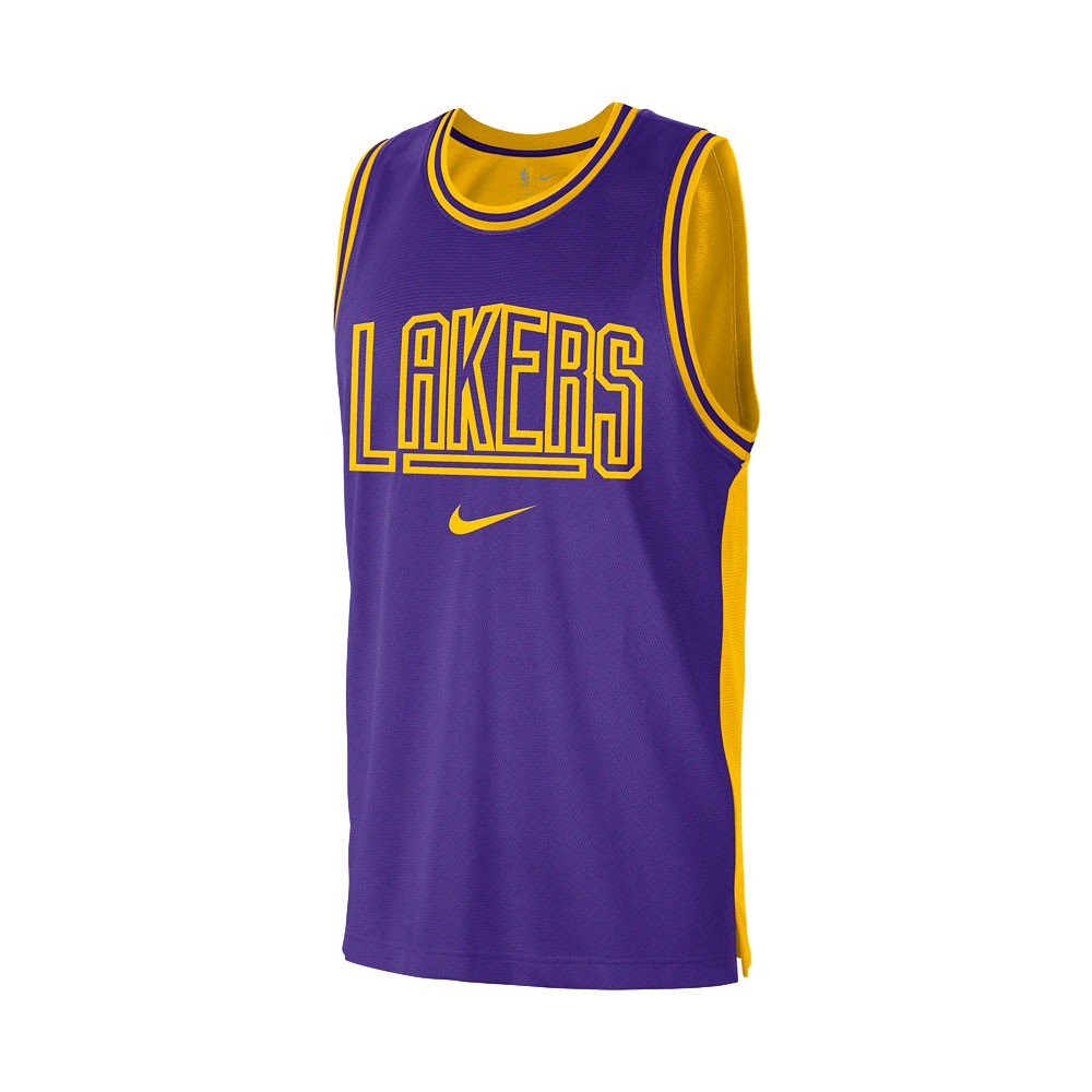 Nike Canotta Basket Nba Lakers Dna Cts Gx Viola Giallo Uomo