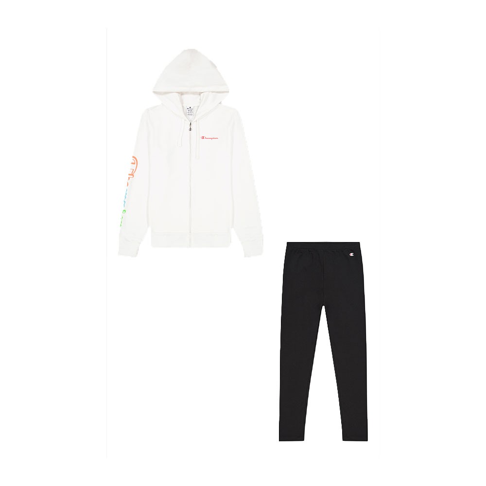 Image of Champion Tuta Sportiva Con Zip E Cappuccio Bianco Donna M