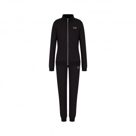 Ea7 Tuta Sportiva Con Cerniera Nero Bianco Donna