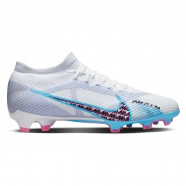 Nike Mercurial Zoom Vapor 15 Pro Fg Bianco Azzurro - Scarpe Da Calcio Uomo