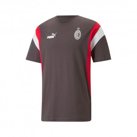Puma Maglia Maniche Corte Ac Milan Football Heritage Grigio Rosso Uomo