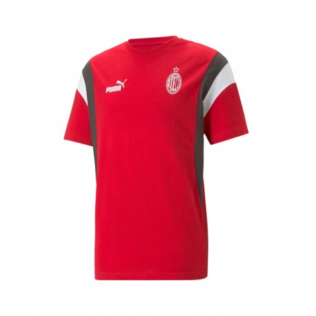 Puma Maglia Maniche Corte Ac Milan Football Heritage Rosso Nero Uomo