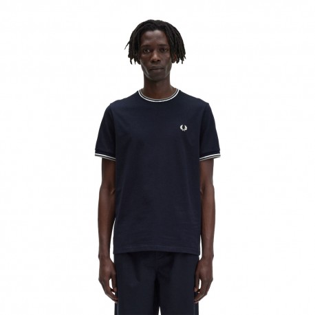 Fred Perry T-Shirt Bordino Blu Uomo