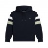 Fred Perry Felpa Con Cappuccio Bicol Blu Uomo