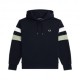 Fred Perry Felpa Con Cappuccio Bicol Blu Uomo