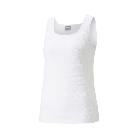 Puma Canottiera Piquet Bianco Donna