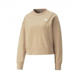 Puma Felpa Crop Top Beige Donna