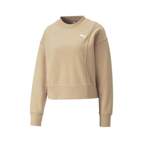 Puma Felpa Crop Top Beige Donna